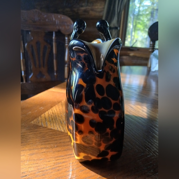 Handblown Glass Leopard Print Clutch/Purse Vase - Picture 2 of 14
